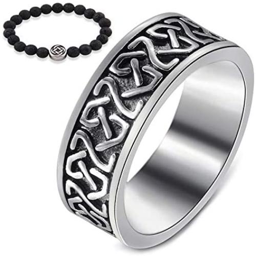 Gungneer Celtic Knot Stainless Steel Ring Celts Vintage Irish Eternal Love Strength Jewelry US Size 7-13
