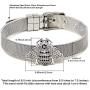 Me Plus Women Fashion Stainless Steel Silver Gold Clear Rhinestones Charm Mesh Belt Buckle Bracelet Bangle