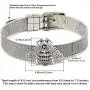 Me Plus Women Fashion Stainless Steel Silver Gold Clear Rhinestones Charm Mesh Belt Buckle Bracelet Bangle