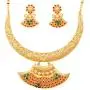 Touchstone Indian Bollywood Handcrafted Traditional Royal Mughal Kundan Polki Meenakari Enamel Colorful Wedding Designer Jewelry Long Necklace Set in Gold and Silver Tone for Women.