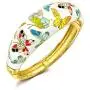 QIANSE Mothers Day Bracelets Gifts Spring of Versailles Plated Handcrafted Bangles with Enamel Craft Spring of Versaille Series, Christmas Birthday Gifts for Her