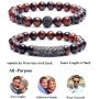 BOMAIL 8mm Tiger Eye Stone Beads Bracelet Elastic Natural Stone Yoga Bracelet for Women Men