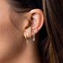 OSIANA Dainty Initial Huggie Hoop Earring for Women 18k Gold Filled Charm Diamond Cubic Zirconia Inlay Alphabet A-Z Drop Dangle Earring Tiny Cute Minimalist Personalized Jewelry Gift for Her