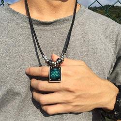 2Pcs Zodiac Necklace Bracelet Set for Men Zodiac Sign Jewelry Leather Constellations Zodiac Bracelet for Men Zodiac Gifts for Women