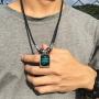 2Pcs Zodiac Necklace Bracelet Set for Men Zodiac Sign Jewelry Leather Constellations Zodiac Bracelet for Men Zodiac Gifts for Women