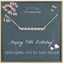 EFYTAL 70th Birthday Gifts for Women, 925 Sterling Silver Seven CZ Bar Necklace For Her, 7 Decade Jewelry 70 Years Old