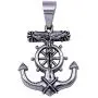 Double Rainbow Jewelry C08S-P37S Mens Stainless Steel Silver Anchor Jesus Cross Cuban Necklace Chain Link Double Rainbow Jewelry C08S-P37S Mens Stainless Steel Silver Anchor Jesus Cross Cuban Necklace Chain Link