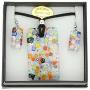GlassOfVenice Murano Glass Millefiori Necklace and Earrings Set