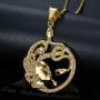 Lee Island Fashion 24K Gold Plated Medusa Gorgon Snake Head Pendant Medallion Stainless Steel Necklace for Women Girls, Greek Jewelry Gift with 20 Inch Chain