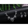S SNUOY Bridal Tiara Set Rhinestone Crown Necklace and Earring Wedding Jewelry Set for Prom Party
