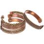 Touchstone Indian Three Metal Copper Brass Peace Healing Chakra Yoga Meditation Mantra Jewelry Bracelet for Women and Men.