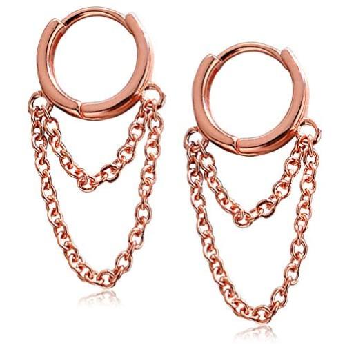 D.Rosse Chic Charm Minimalist Chain Dangle drop Small Huggie Hoop Earrings for Women Girls Men Personalized Unique Statement Punk Jewelry