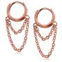 D.Rosse Chic Charm Minimalist Chain Dangle drop Small Huggie Hoop Earrings for Women Girls Men Personalized Unique Statement Punk Jewelry