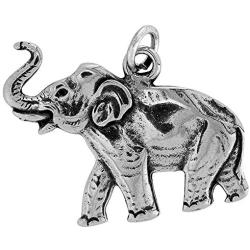 Raposa Elegance Sterling Silver Raised Trunk Elephant Charm Necklace (16'', 18'' or 20'' Chain)