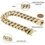 GOLD IDEA JEWELRY Hip Hop 14K Cuban Link Chain 5 Times Real Gold Plated Heavy Solid 8mm-18mm Miami Cuban Link Chain Stainless Steel Necklace/Bracelet for Men