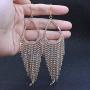 Mlouye Love Heart Long Statement Tassel Earrings Crystal