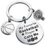 FAADBUK Basketball Mom Dad Keychain My Favorite Basketball Player Calls Me Mom Dad Jewelry Appreciation Gift for Basketball Mom Dad