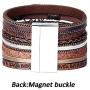 MallDou Jewelry Tree of Life Wrap Boho Leather Wide Cuff Handmade Wristbands Braided Magnetic Buckle Bangle Bracelet Gift for Women Girl