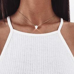 BERYUAN Women Simple Choker Heart Choker Pendant Necklace Trendy Necklace Bridal Necklace Teen Necklace Jewelry for Women and Girls (GOLD)