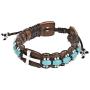AeraVida Sleek Sideways Cross Simulated Turquoise Rolls Leather Adjustable Wrist Pull Bracelet AeraVida Sleek Sideways Cross Simulated Turquoise Rolls Leather Adjustable Wrist Pull Bracelet