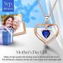 ✦Gifts for Mothers Day✦ Forever Love Heart Necklace Jewelry 18K White Gold/ Rose Gold Plated 925 Sterling Silver Birthstone Pendant Necklace with 5A Cubic Zirconia Birthday Gifts for Women and Girls