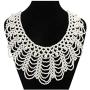 SEWTER Women RBG Dissent Collar Detachable Pearl Beaded False Collar Peter Pan Chokers Necklace Costume