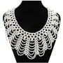 SEWTER Women RBG Dissent Collar Detachable Pearl Beaded False Collar Peter Pan Chokers Necklace Costume