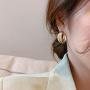 Open Hoop Earrings 14K Gold Plated Half Split Stud Hoop Earrings 925 Sterling Silver Post Hypoallergenic Jewelry Gifts for Women and Girls