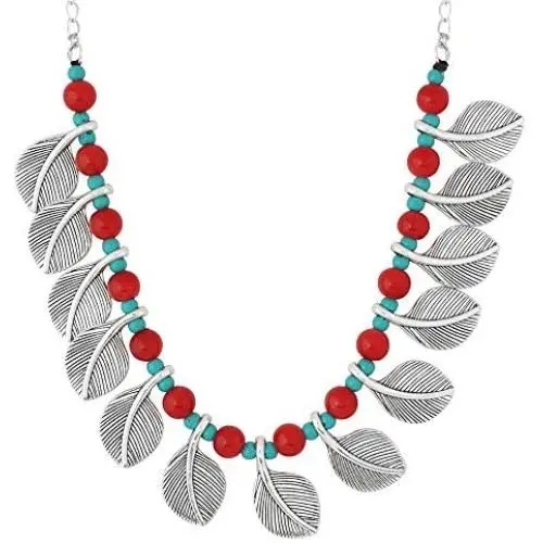 MUCH-MORE Indian Oxidized Colored Pearl Beaded Tribal Necklace Set Traditional Jewelry for Women (FN-314) MUCH-MORE Indian Oxidized Colored Pearl Beaded Tribal Necklace Set Traditional Jewelry for Women (FN-314)