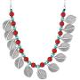MUCH-MORE Indian Oxidized Colored Pearl Beaded Tribal Necklace Set Traditional Jewelry for Women (FN-314)