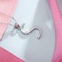 Cat Eye Jewels Big Lettle A M Initial Necklace 925 Sterling Silver Name Cubic Zirconia CZ Pendant Gifts Necklaces Jewelry for Boys Girls Women
