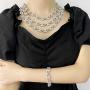 Coffee Bean Cuban Link Chain - Women Mens Iced Out Hip Hop Silver or Gold Tone CZ Miami Cuban Mariner Link Chain 18'' 20'' 24''Choker Necklace Hip Hop Jewelry for Women