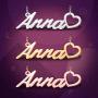 Moonlight Collections Rose Gold Plated Heart Pendant Custom Name Necklace
