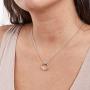 Dear Ava Gift for Coworker, Colleague: Best Present, Necklace, Jewelry, Gift Idea, Thanks, 2 Linked Circles (Silver-Plated-Brass, NA)