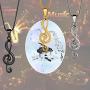 Hipunk Music Note Necklace Mens Skull Head 316L Stainless Steel Punk Musicial Pendant 18k Gold/Black Gun Plated Musician Jewelry