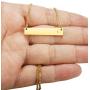 LOYALLOOK Stainless Steel Gold Tone Initial Bar Necklace Alphabet Pendant Necklace 16'' with 2'' extender for Women Mothers Necklace