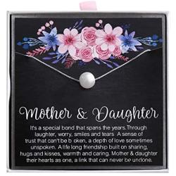 ALoveSoul Mother Daughter Necklace - Sterling Silver Single Pearl Necklaces,Gifts for Her Daughter Gift or Mom Gift, Mothers Day Jewelry Birthday Gift