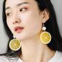 YOOE Geometric Cube Circle Tangerine Slices Lemon Dangle Earrings,Colorful Acrylic Fruits Pendant Earrings for Women Girls Birthday Gifts
