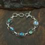Labradorite Bracelet 925 Silver Overlay Handmade Vintage Style Jewelry for Women Mom Wife