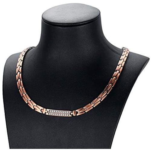 RainSo Elegant Crystal Copper Magnetic Therapy Necklace for Women Pain Relief for Arthritis Adjustable