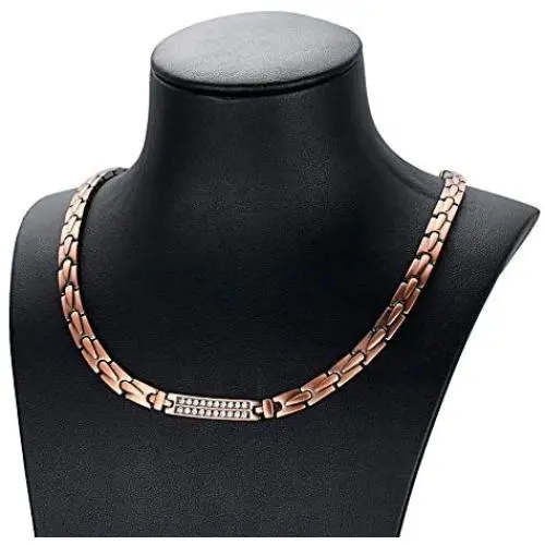 RainSo Elegant Crystal Copper Magnetic Therapy Necklace for Women Pain Relief for Arthritis Adjustable