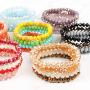 Bohemian Multi-Layer Beaded Stacking Bracelet - Versatile Stretch Strand Statement Wrap Slip-on Cuff Bangle Shiny Crystal Bead Metallic, USA Flag, Rainbow Pride