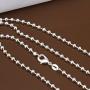 Greendou Fashion Jewelry 925 Sterling Silver 3mm Popcorn Beads Chain Necklace for Men Women (16 inch)