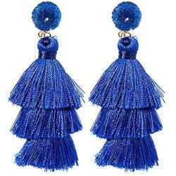 Rave Envy Colorful Tassel Earrings for Women - Layered Tassle Earrings - Choice of Color