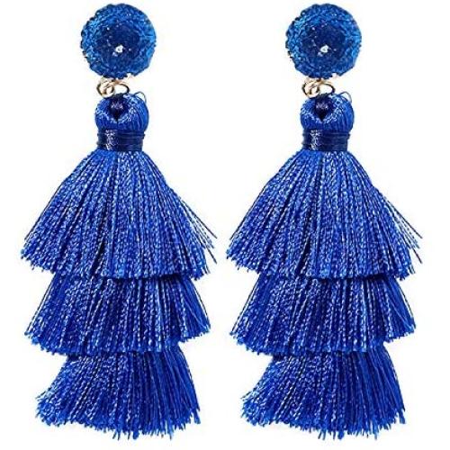 Rave Envy Colorful Tassel Earrings for Women - Layered Tassle Earrings - Choice of Color Rave Envy Colorful Tassel Earrings for Women - Layered Tassle Earrings - Choice of Color