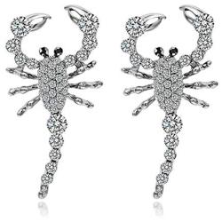 GBAHFY 3D Punk Rhinestone Scorpion Earrings Stud for Women,Fashionable Alternative Exaggerated Ornaments