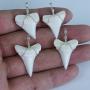 GemShark Beach Shark Tooth Necklace for Boys Women Great Megalodon tooth White Sterling Silver Black Choker Necklaces Charm Pendant Surfer Sharks Chain Also for Dangle Bracelet Bead Pendant Jewelry Cool