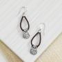 Silpada Medallion Drop Earrings in Sterling Silver & Leather