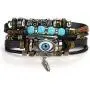 Punk Multilayer Evil Eye Leather Wrap Bracelet Turkish Amulet Feather Leaf Hand Braid Adjustable Wristband Bangle for Men Women Jewelry Punk Multilayer Evil Eye Leather Wrap Bracelet Turkish Amulet Feather Leaf Hand Braid Adjustable Wristband Bangle for Men Women Jewelry