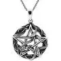 AeraVida Entwined Snake Star Pentagram .925 Sterling Silver Pendant Necklace AeraVida Entwined Snake Star Pentagram .925 Sterling Silver Pendant Necklace